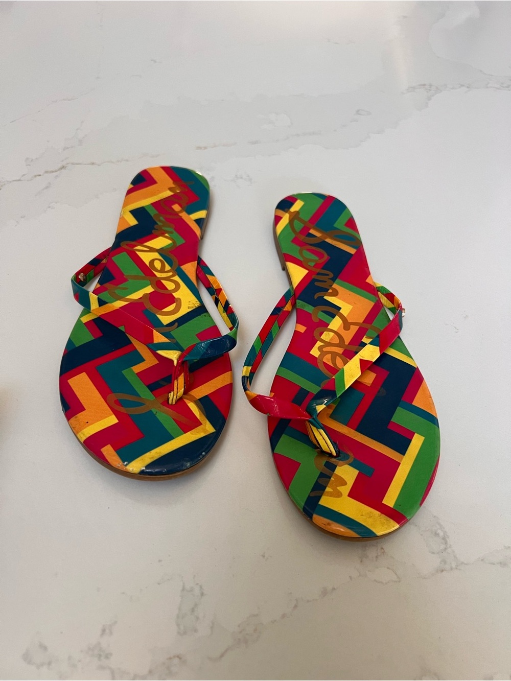 Sam Edelman Multicolor Strappy Flat Sandals